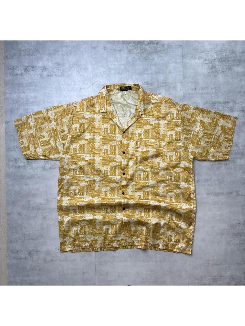 Y2K Thai 00s Gold Button Up Shirt